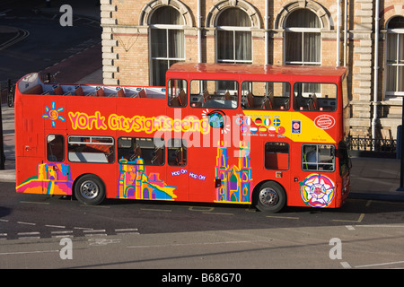 York city open top tour bus Yorkshire Stock Photo