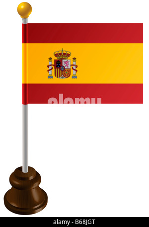 Spanish flag as a marker Stock Photo