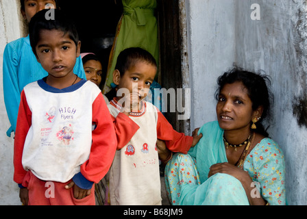 Family in Udaipur, Rajasthan, India Stock Photo