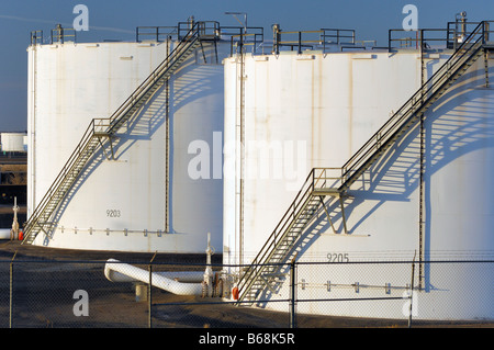 Oil storage tanks Edmonton Alberta Canada Stock Photo