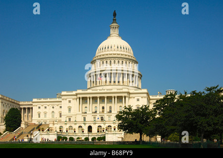 The western front side of the United States Capitol with the central dome Washington, DC USA Stock Photo