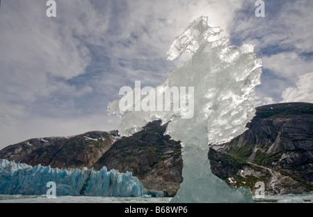 USA Alaska Tongass National Forest Tracy Arm Fords Terror Wilderness Oddly shaped cebergs floating near face of Dawes Glacier Stock Photo
