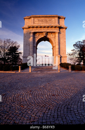 NATIONAL MEMORIAL ARCH, VALLEY FORGE NATIONAL HISTORICAL PARK, VALLEY FORGE, PENNSYLVANIA, USA Stock Photo