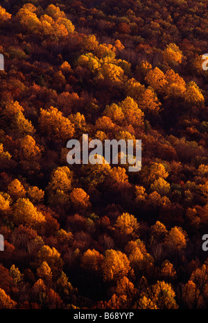 FALL COLORS ON KITTATINNY MOUNTAIN VIEWED SOUTH FROM RT 611 NEAR STROUDSBURG, POCONO MOUNTAINS, PENNSYLVANIA, USA Stock Photo