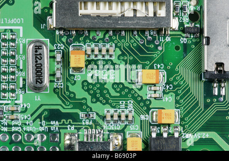 Part of a computer circuit board Stock Photo