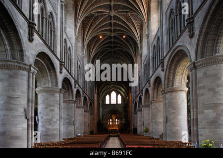 Hereford cathedral of St Ethelbert interior 12th 14th century Herefordshire UK Great Britain Stock Photo