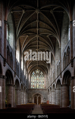 Hereford cathedral of St Ethelbert interior 12th 14th century Herefordshire UK Great Britain Stock Photo