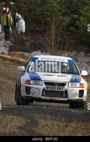 Rally Car on a special forest stage of a motor sport rally Stock Photo ...