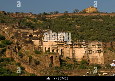 Taragarh Fort and Bundi Palace Rajasthan India Stock Photo