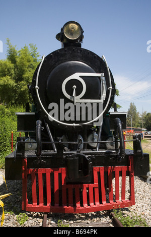 Disused restored 305 Unit Baldwin steam locomotive Railway Engine at Hua Hin Station, Thailand. Stock Photo