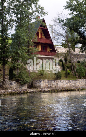 Bosnia and Herzegovina Weekend house in Fly fishing Centre on the bank of Ribnik river Republic of Srpska Stock Photo