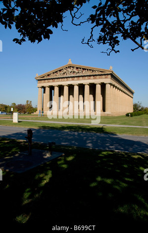 A replica of the famous Greek Parthenon is located in Centennial Park in Nashville Tennessee and serves as an art museum. Stock Photo