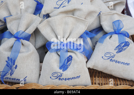 French souvenirs, bags filled with lavender, France Stock Photo