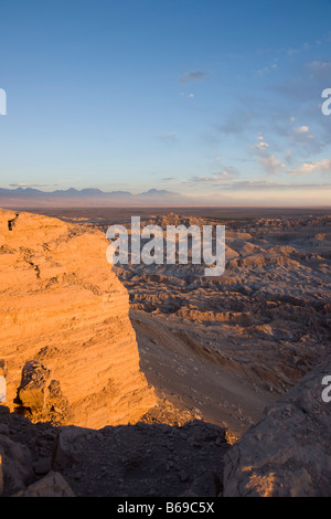 Sunset over Valle de la Lune (Valley of the Moon), Atacama, Chile Stock Photo