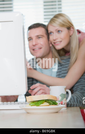 Couple working from home Stock Photo