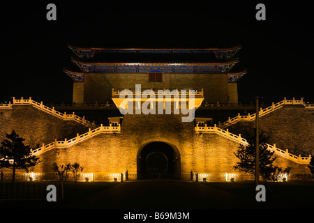 Facade of a tower, Archery Tower, Beijing, China Stock Photo