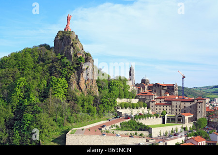 Statue Notre-Dame de France (1860), Le Puy en Velay, Auvergne, France Stock Photo