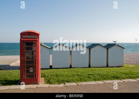 Beach Huts Budleigh Salterton Devon Stock Photo