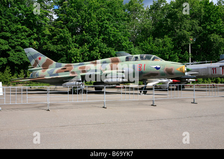 Soviet Sukhoi Su-22 (Fitter) supersonic attack/reconnaissance aircraft at Victory Park in Moscow, Russia Stock Photo