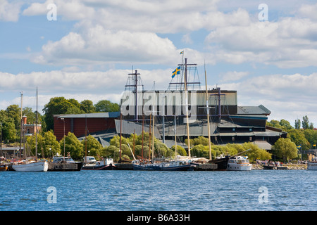 SWEDEN STOCKHOLM DJURGARDEN ISLAND VASA MUSEUM ROYAL SHIP SUNK 1628 RESTORED Stock Photo