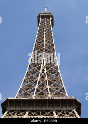 Tope section of Eiffel Tower Paris France Stock Photo