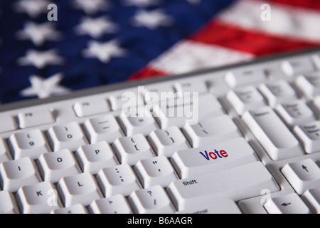 Computer keyboard with vote key Stock Photo