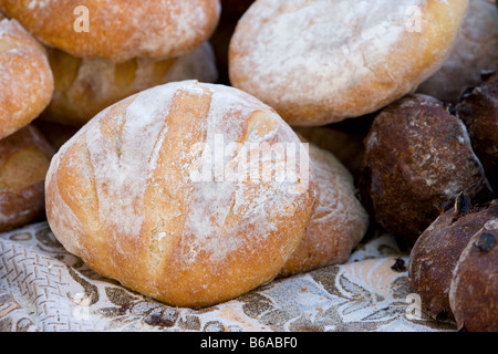 Loaves of homemade bread. Stock Photo