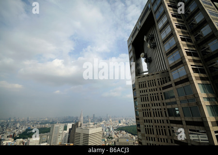 Panoramic view of Shinjuku Skyscraper District from Tokyo City Hall observation deck. Shinjuku. Tokyo. Japan Stock Photo