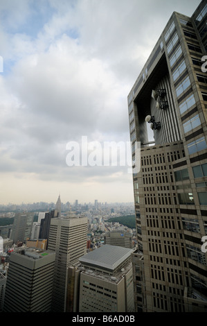 Panoramic view of Shinjuku Skyscraper District from Tokyo City Hall observation deck. Shinjuku. Tokyo. Japan Stock Photo