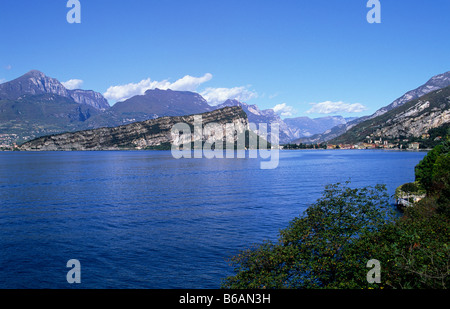 Monte Brione near Riva del Garda from the eastern shore of Lake Garda, Trentino Alto Adige, Italy. Stock Photo