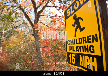 Slow Children Playing Sign Stock Photo