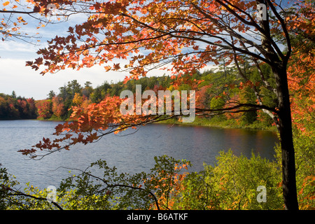 The Porcupine Mountains State Park with fall foliage color from the ...