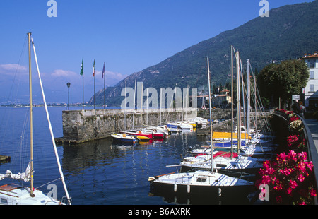 The harbour at Bellano on Lake Como, Lombardy, Italy. Stock Photo