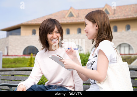 College students talking Stock Photo
