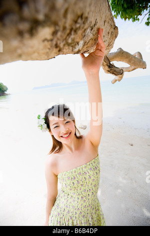 Young Japanese woman at the beach Stock Photo - Alamy