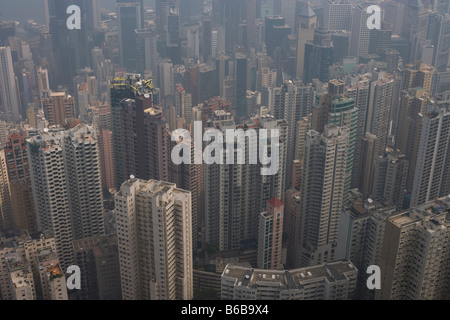 A view over skyscrapers in Hong Kong, China Stock Photo