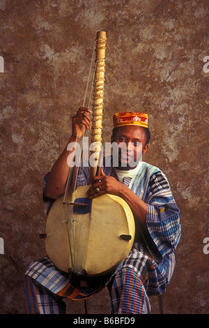 traditional African folk guitar player Stock Photo