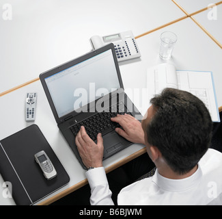 Man working on laptop Stock Photo