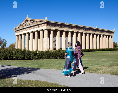 A replica of the famous Greek Parthenon is located in Centennial Park in Nashville Tennessee and serves as an art museum. Stock Photo
