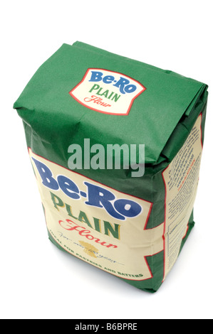 Bag of Be ro plain white flour Stock Photo