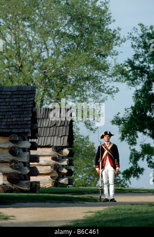 Reenactor dressed as a Continental soldier, Valley Forge National Historical Park, Valley Forge, Pennsylvania, USA Stock Photo