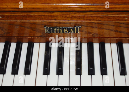 Close up of piano keys of a Kimball piano Stock Photo