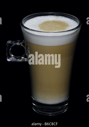 Latte Macchiato coffee in Glass Stock Photo