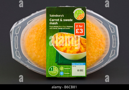 Carton of Sainsburys carrot and swede mash sold in the UK Stock Photo