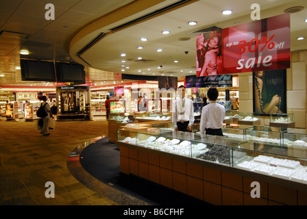 DUTY FREE SHOPS IN SINGAPORE AIRPORT Stock Photo