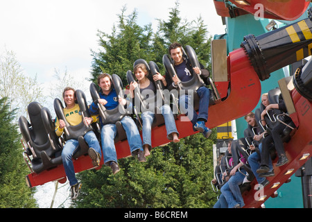 Samurai ride attraction at Thorpe Park, Surrey, United Kingdom Stock ...