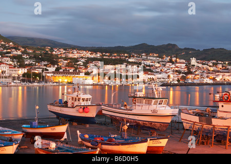 Harbour & town of Horta, Faial Island, Azores, Portugal Stock Photo - Alamy