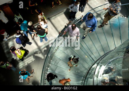 Entrance to the famous subterranean Apple Store on Fifth Avenue in Manhattan New York City Stock Photo