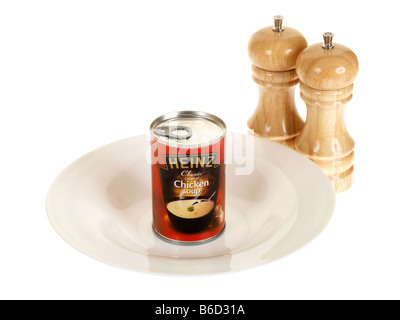 Branded Tin Of Heinz Classic Cream Of Chicken Soup Isolated Against A White Background With No People And A Clipping Path Stock Photo