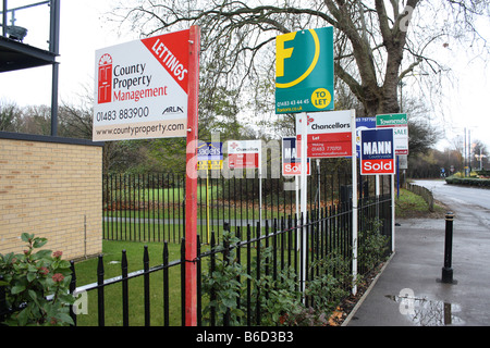 Boards Representing Estate & Letting Agents Stock Photo